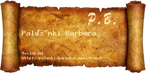 Palánki Barbara névjegykártya